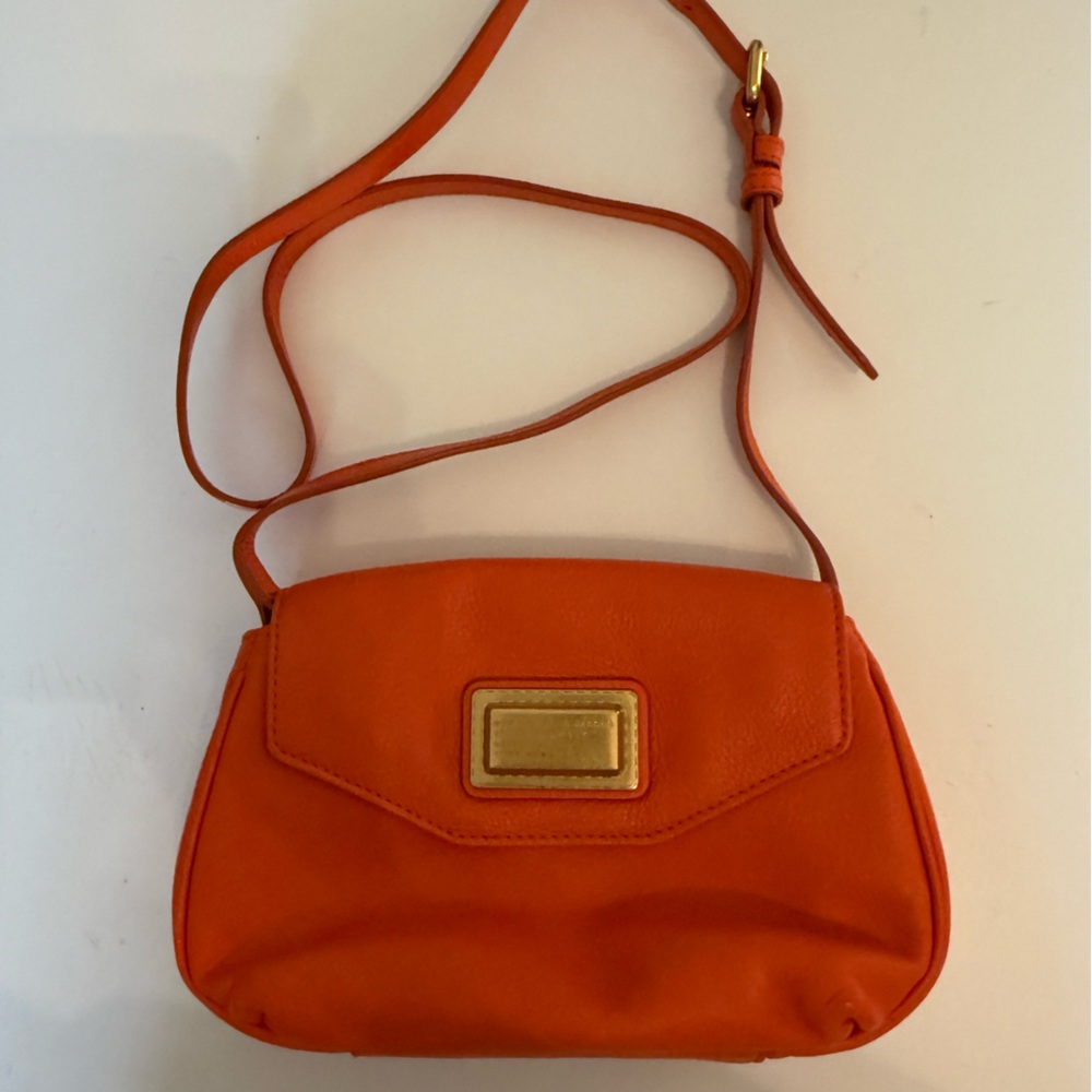 New Marc By Marc Jacobs Orange Leather Crossbody Bag